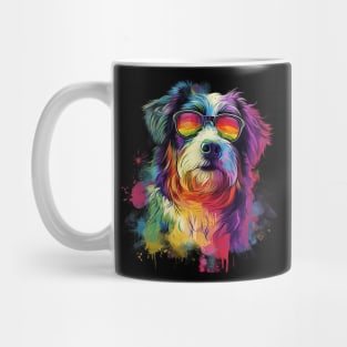 Colourful Cool Golden Doodle Dog with Sunglasses Mug